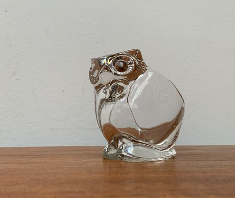 Vintage Japanese Crystal Glass Owl Bowl from Sasaki, 1970s-UAH-1438732