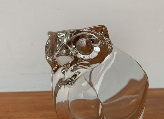 Vintage Japanese Crystal Glass Owl Bowl from Sasaki, 1970s-UAH-1438732