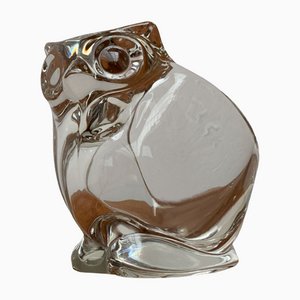 Vintage Japanese Crystal Glass Owl Bowl from Sasaki, 1970s-UAH-1438732