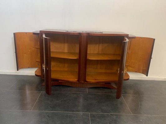 Vintage Jules Leleu Style Mahogany Credenza with Bronze Elements-IJR-901115