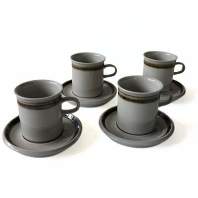 Vintage Karelia Coffee Cups with Saucers by Anja Jaatinen, Set of 8-JKV-2031841