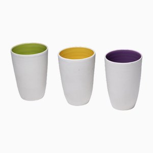 Vintage Keramos Ceramic Cups, 1960s, Set of 3-QAC-2043181