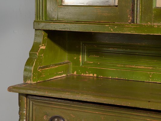 Vintage Kitchen Cabinet with Olive Green Patina, 1920-ZNJ-2035298