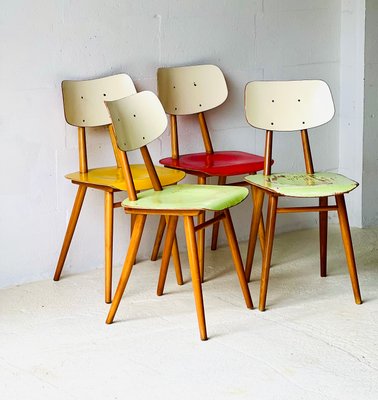 Vintage Kitchen Chairs by Ton, 1960s, Set of 4-ALG-2016667