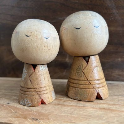 Vintage Kokeshi Dolls by Kuribayashi Issetsu, Japan, 1960s, Set of 2-DWL-1799225