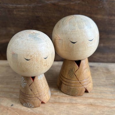 Vintage Kokeshi Dolls by Kuribayashi Issetsu, Japan, 1960s, Set of 2-DWL-1799225