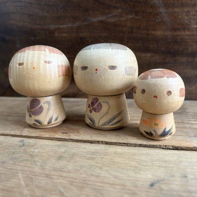 Vintage Kokeshi Dolls by Sanpei Yamanaka, Japan, 1960s, Set of 3-DWL-1799220