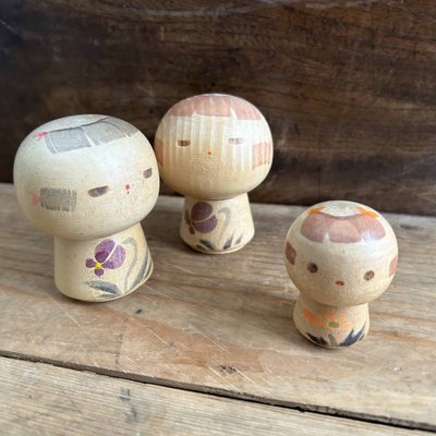 Vintage Kokeshi Dolls by Sanpei Yamanaka, Japan, 1960s, Set of 3-DWL-1799220