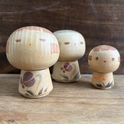 Vintage Kokeshi Dolls by Sanpei Yamanaka, Japan, 1960s, Set of 3-DWL-1799220