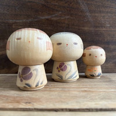 Vintage Kokeshi Dolls by Sanpei Yamanaka, Japan, 1960s, Set of 3-DWL-1799220