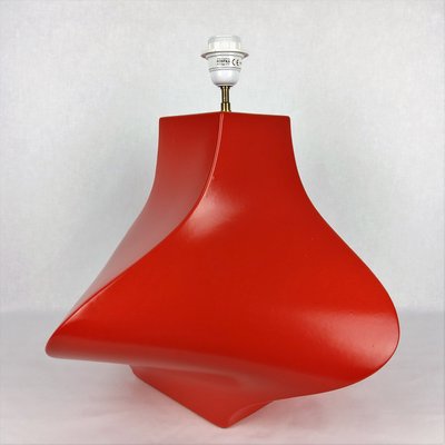 Vintage Kostka Table Lamp in Red Ceramic by Y Boudry, France, 1990s-YBU-1347477