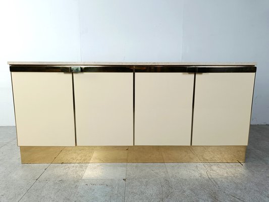 Vintage Lacquered and Brass Credenza, 1980s-IRH-1820574