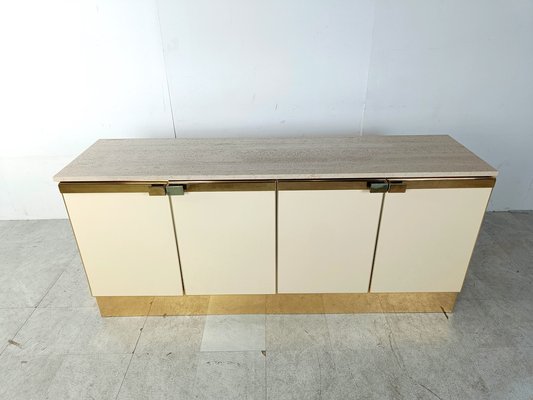 Vintage Lacquered and Brass Credenza, 1980s-IRH-1820574