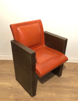 Vintage Leather Armchairs, 1970s, Set of 3-BA-1642909