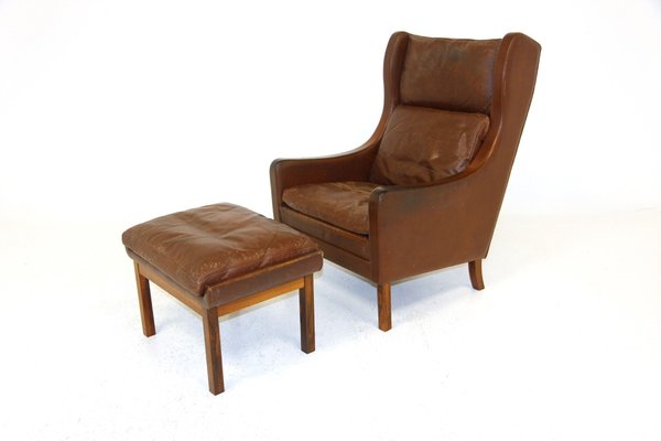 Vintage Leather Armchairs, Denmark, 1960s, Set of 2-GEK-1290973