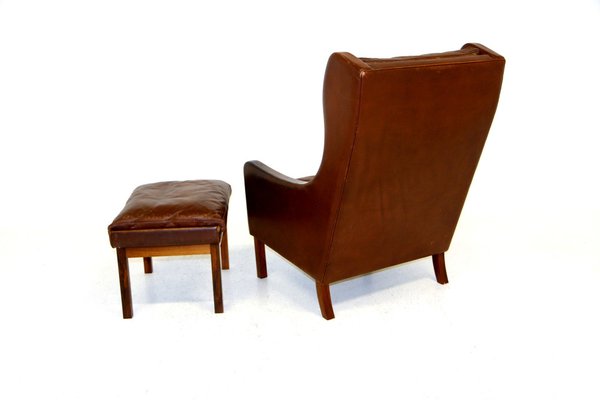 Vintage Leather Armchairs, Denmark, 1960s, Set of 2-GEK-1290973