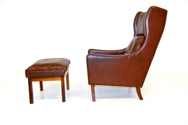 Vintage Leather Armchairs, Denmark, 1960s, Set of 2-GEK-1290973