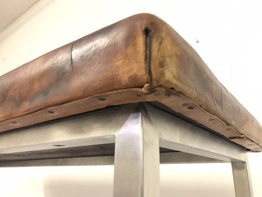 Vintage Leather Bench,1940s-JXK-1778099