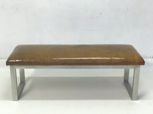 Vintage Leather Bench,1940s-JXK-1717940