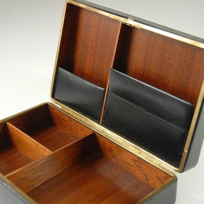 Vintage Leather Box, Belgium, 1950s.-GIW-1395829