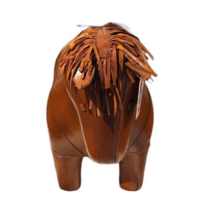 Vintage Leather Pony Ottoman-TCS-1811787