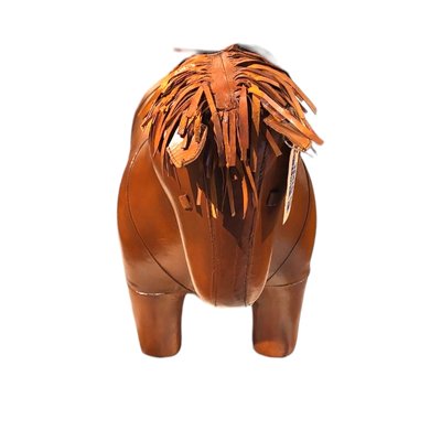 Vintage Leather Pony Ottoman-TCS-1811787