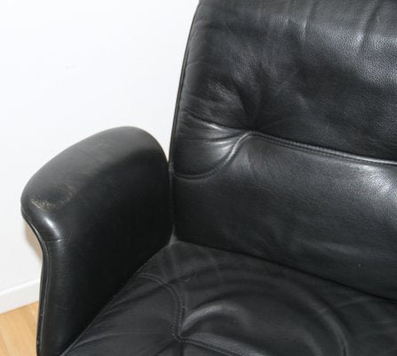 Vintage Leather Swivel Desk Chair-NMC-1812481