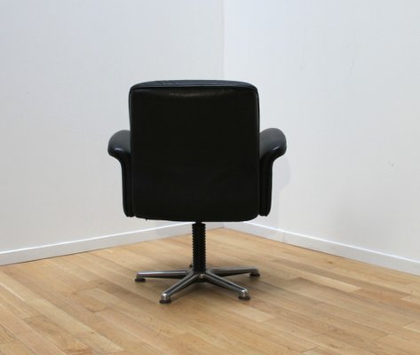 Vintage Leather Swivel Desk Chair-NMC-1812481