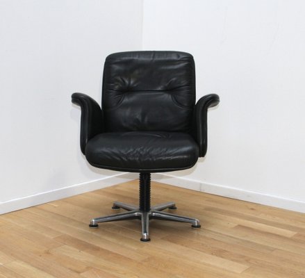 Vintage Leather Swivel Desk Chair-NMC-1812481