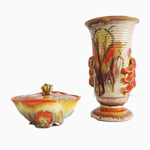 Vintage Lidded Box by Streuler & Vase by Dümler & Breiden, Set of 2-BLG-859428