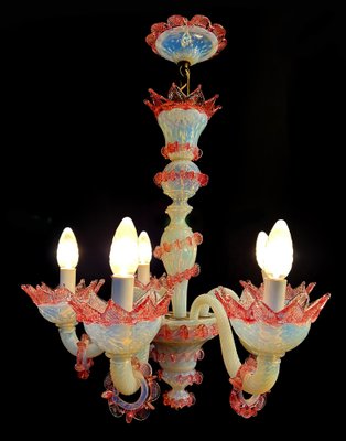 Vintage Light Blue and Pink Venetian Chandelier, 1950s-OVO-1764163