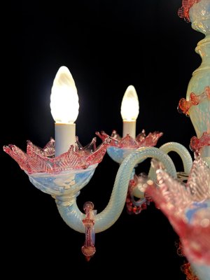 Vintage Light Blue and Pink Venetian Chandelier, 1950s-OVO-1764163