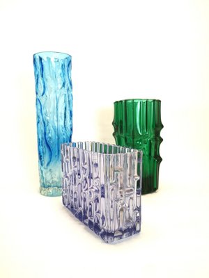 Vintage Light Blue Hand-Made Tubular Glass Vase by Vladislav Urban, 1970s-UWE-1155747