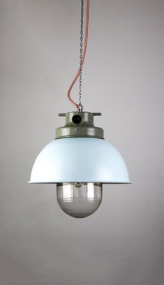 Vintage Light Blue Industrial Pendant Lamp from TEP-HGJ-739235