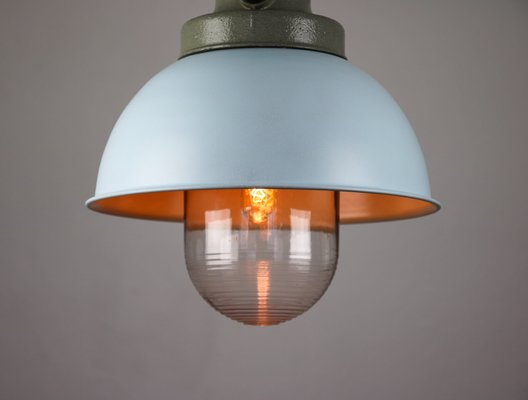 Vintage Light Blue Industrial Pendant Lamp from TEP-HGJ-739235