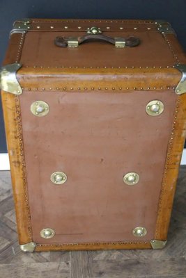 Vintage Light Brown Steamer Trunk, 1920s-YF-2023519