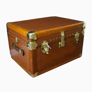 Vintage Light Brown Steamer Trunk, 1920s-YF-2023519