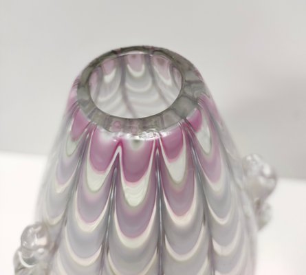 Vintage Lilac and Transparent Murano Glass Vase by Alberto Donà, 1940s-JPQ-2032352