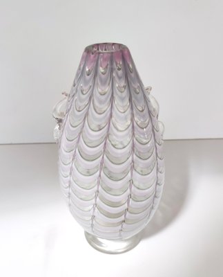 Vintage Lilac and Transparent Murano Glass Vase by Alberto Donà, 1940s-JPQ-2032352