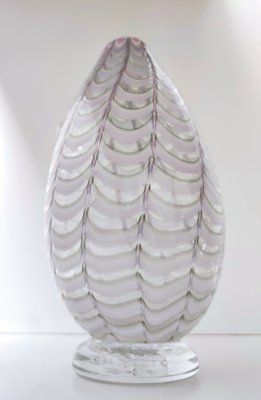 Vintage Lilac and Transparent Murano Glass Vase by Alberto Donà, 1940s-JPQ-2032352