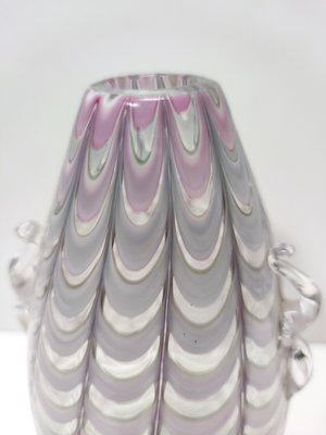 Vintage Lilac and Transparent Murano Glass Vase by Alberto Donà, 1940s-JPQ-2032352