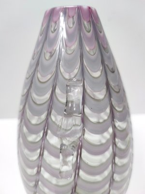 Vintage Lilac and Transparent Murano Glass Vase by Alberto Donà, 1940s-JPQ-2032352