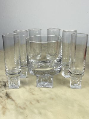 Vintage Long Drink Set in Crystal, 1970s, Set of 7-YST-1729015