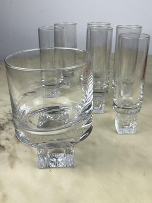 Vintage Long Drink Set in Crystal, 1970s, Set of 7-YST-1729015