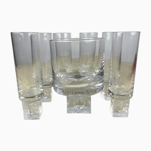 Vintage Long Drink Set in Crystal, 1970s, Set of 7-YST-1729015