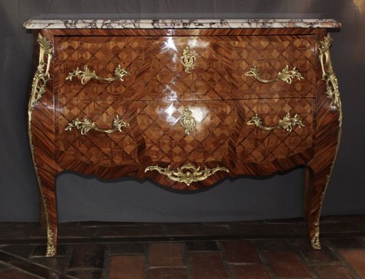 Vintage Louis XV Style Rosewood Inlaid Commode, 1940s-BCR-623874