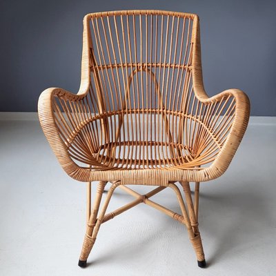 Vintage Lounge Chair in Rattan, 1960s-SJU-1391238