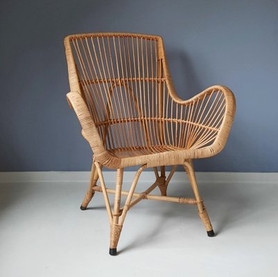 Vintage Lounge Chair in Rattan, 1960s-SJU-1391238