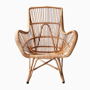 Vintage Lounge Chair in Rattan, 1960s-SJU-1391238