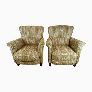 Vintage Lounge Chair in Striped Fabric-ORQ-1408156